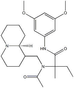 N-(3,5-DIMETHOXYPHENYL)-2-METHYL-2-(N-(((S)-OCTAHYDRO-1H-QUINOLIZIN-1-YL)METHYL)ACETAMIDO)BUTANAMIDE Struktur