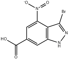 3-BROMO-4-NITRO-6-(1H)INDAZOLE CARBOXYLIC ACID Struktur