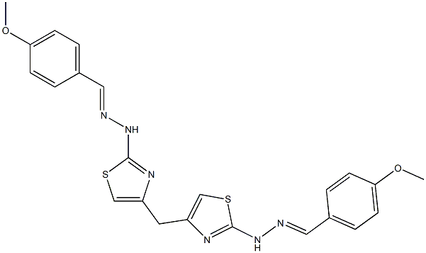 BIS(2-((E)-2-(4-METHOXYBENZYLIDENE)HYDRAZINYL)THIAZOL-4-YL)METHANE Struktur