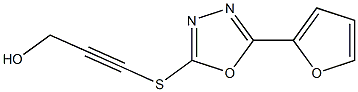 3-([5-(2-FURYL)-1,3,4-OXADIAZOL-2-YL]THIO)PROP-2-YN-1-OL Struktur