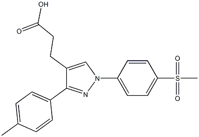 3-(1-(4-(METHYLSULFONYL)PHENYL)-3-P-TOLYL-1H-PYRAZOL-4-YL)PROPANOIC ACID Struktur