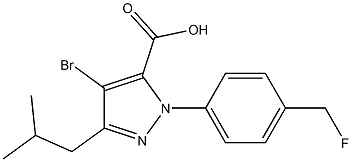 4-BROMO-1-[(4-FLUOROMETHYL)PHENYL]-3-(2-METHYLPROPYL)-1H-PYRAZOLE-5-CARBOXYLIC ACID Struktur