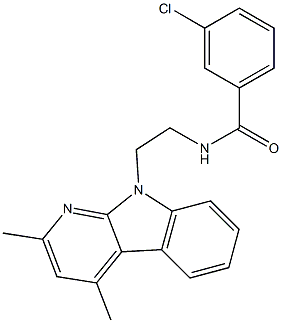 3-CHLORO-N-[2-(2,4-DIMETHYL-9H-PYRIDO[2,3-B]INDOL-9-YL)ETHYL]BENZAMIDE Struktur