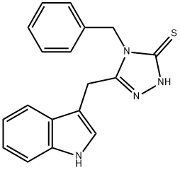 5-(INDOL-3-YLMETHYL)-4-BENZYL-1,2,4-TRIAZOLE-3-THIOL Struktur