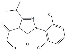 4-(2-CHLOROACETYL)-2-(2,6-DICHLOROPHENYL)-5-ISOPROPYL-2,4-DIHYDROPYRAZOL-3-ONE Struktur