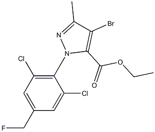 4-BROMO-1-[2,6-DICHLORO-4-(FLUOROMETHYL)PHENYL]-3-METHYL-1H-PYRAZOLE-5-CARBOXYLIC ACID ETHYL ESTER Struktur