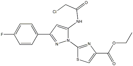 ETHYL 2-[5-[(CHLOROACETYL)AMINO]-3-(4-FLUOROPHENYL)-1H-PYRAZOL-1-YL]-1,3-THIAZOLE-4-CARBOXYLATE Struktur