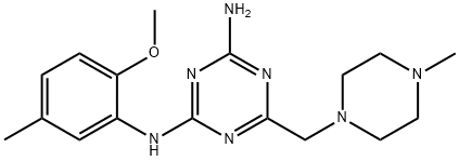 N-(2-METHOXY-5-METHYLPHENYL)-6-[(4-METHYLPIPERAZIN-1-YL)METHYL]-1,3,5-TRIAZINE-2,4-DIAMINE Struktur