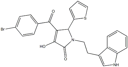 1-(2-(1H-INDOL-3-YL)ETHYL)-4-(4-BROMOBENZOYL)-3-HYDROXY-5-(THIOPHEN-2-YL)-1H-PYRROL-2(5H)-ONE Struktur