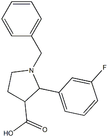 1-BENZYL-2-(3-FLUOROPHENYL)PYRROLIDINE-3-CARBOXYLIC ACID Struktur