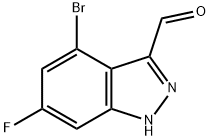 4-BROMO-6-FLUORO-(1H)INDAZOLE CARBOXALDEHYDE Struktur