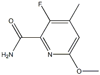 3-FLUORO-6-METHOXY-4-METHYLPYRIDINE-2-CARBOXAMIDE Struktur