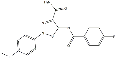 (5Z)-5-[(4-FLUOROBENZOYL)IMINO]-2-(4-METHOXYPHENYL)-2,5-DIHYDRO-1,2,3-THIADIAZOLE-4-CARBOXAMIDE Struktur