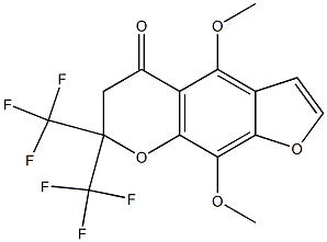 6,7-DIHYDRO-4,9-DIMETHOXY-7,7-BIS(TRIFLUOROMETHYL)-5H-FURO-[3,2-G]-CHROMENE-5-ONE Struktur