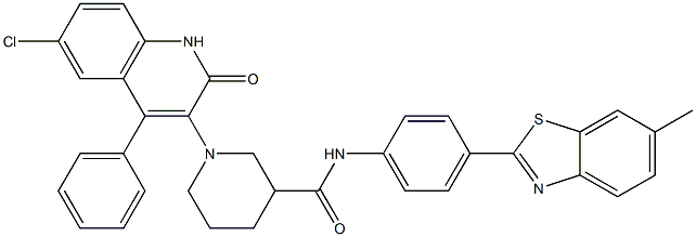 1-(6-CHLORO-2-OXO-4-PHENYL-1,2-DIHYDROQUINOLIN-3-YL)-N-(4-(6-METHYLBENZO[D]THIAZOL-2-YL)PHENYL)PIPERIDINE-3-CARBOXAMIDE Struktur