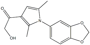 1-[1-(1,3-BENZODIOXOL-5-YL)-2,5-DIMETHYL-1H-PYRROL-3-YL]-2-HYDROXYETHANONE Struktur