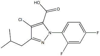 4-CHLORO-1-(2,4-DIFLUOROPHENYL)-3-(2-METHYLPROPYL)-1H-PYRAZOLE-5-CARBOXYLIC ACID Struktur