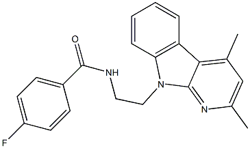 N-[2-(2,4-DIMETHYL-9H-PYRIDO[2,3-B]INDOL-9-YL)ETHYL]-4-FLUOROBENZAMIDE Struktur