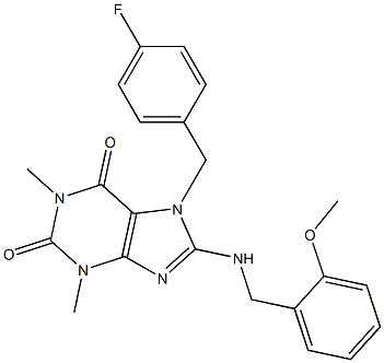 7-(4-FLUOROBENZYL)-8-[(2-METHOXYBENZYL)AMINO]-1,3-DIMETHYL-3,7-DIHYDRO-1H-PURINE-2,6-DIONE Struktur