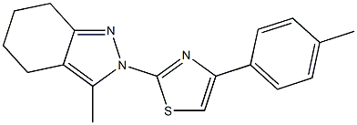 3-METHYL-2-[4-(4-METHYLPHENYL)-1,3-THIAZOL-2-YL]-4,5,6,7-TETRAHYDRO-2H-INDAZOLE Struktur