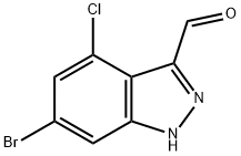 6-BROMO-4-CHLORO-3-(1H)INDAZOLE CARBOXALDEHYDE Struktur