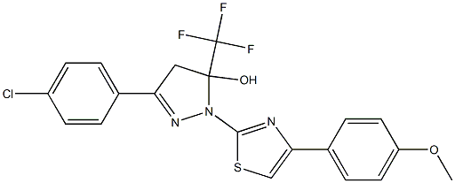 3-(4-CHLOROPHENYL)-1-[4-(4-METHOXYPHENYL)-1,3-THIAZOL-2-YL]-5-(TRIFLUOROMETHYL)-4,5-DIHYDRO-1H-PYRAZOL-5-OL Struktur