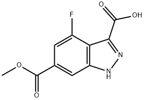 4-FLUORO-6-METHOXYCARBONYL-3-(1H)INDAZOLE CARBOXYLIC ACID Struktur