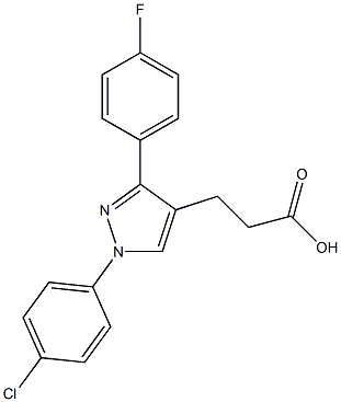 3-(1-(4-CHLOROPHENYL)-3-(4-FLUOROPHENYL)-1H-PYRAZOL-4-YL)PROPANOIC ACID Struktur