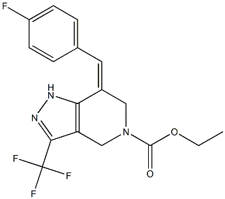 7-(E)-P-FLUOROBENZYLIDENE-5-ETHOXYCARBONYL-4,5,6,7-TETRAHYDRO-3-(TRIFLUOROMETHYL)PYRAZOLO-[4,3-C]-PYRIDINE Struktur