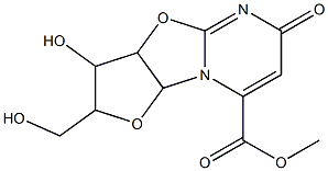 METHYL-3-HYDROXY-2-(HYDROXYMETHYL)-6-OXO-2,3,3A,9A-TETRAHYDRO-6H-FURO[2,3-D]PYRIMIDO[2,1-B][1,3]OXAZOLE-8-CARBOXYLATE Struktur