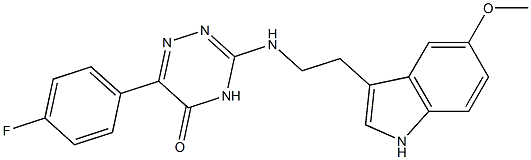 6-(4-FLUOROPHENYL)-3-{[2-(5-METHOXY-1H-INDOL-3-YL)ETHYL]AMINO}-1,2,4-TRIAZIN-5(4H)-ONE Struktur