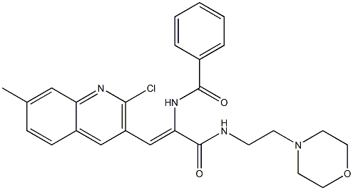 (Z)-N-(1-(2-CHLORO-7-METHYLQUINOLIN-3-YL)-3-(2-MORPHOLINOETHYLAMINO)-3-OXOPROP-1-EN-2-YL)BENZAMIDE Struktur