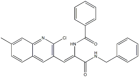 (Z)-N-(3-(BENZYLAMINO)-1-(2-CHLORO-7-METHYLQUINOLIN-3-YL)-3-OXOPROP-1-EN-2-YL)BENZAMIDE Struktur