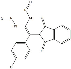 2-(2-AZA-2-(DIMETHYLAMINO)-1-(4-METHOXYPHENYL)VINYL)INDANE-1,3-DIONE Struktur