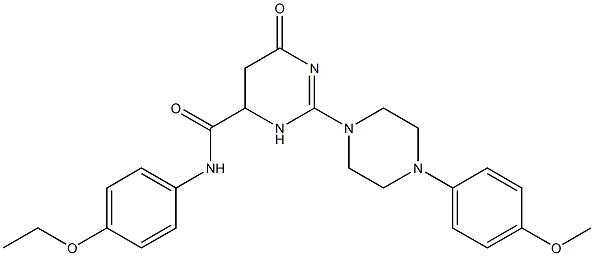 N-(4-ETHOXYPHENYL)-2-(4-(4-METHOXYPHENYL)PIPERAZIN-1-YL)-6-OXO-3,4,5,6-TETRAHYDROPYRIMIDINE-4-CARBOXAMIDE Struktur