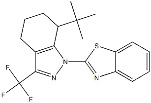 2-[7-TERT-BUTYL-3-(TRIFLUOROMETHYL)-4,5,6,7-TETRAHYDRO-1H-INDAZOL-1-YL]-1,3-BENZOTHIAZOLE Struktur