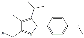 3-BROMOMETHYL-5-ISOPROPYL-1-(4-METHOXY-PHENYL)-4-METHYL-1H-PYRAZOLE Struktur