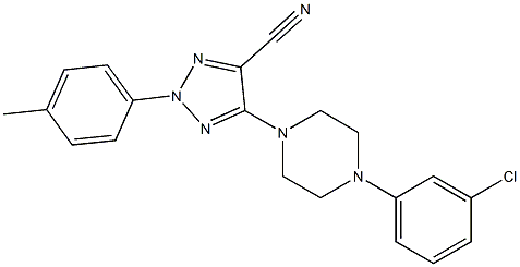 5-[4-(3-CHLOROPHENYL)PIPERAZIN-1-YL]-2-(4-METHYLPHENYL)-2H-1,2,3-TRIAZOLE-4-CARBONITRILE Struktur