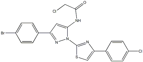 N-{3-(4-BROMOPHENYL)-1-[4-(4-CHLOROPHENYL)-1,3-THIAZOL-2-YL]-1H-PYRAZOL-5-YL}-2-CHLOROACETAMIDE Struktur