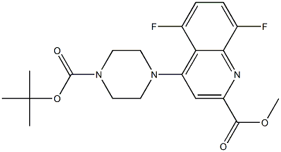 METHYL 4-(N-BOC PIPERAZINE)-5,8-DIFLUORO-QUINOLINE-2-CARBOXYLATE Struktur