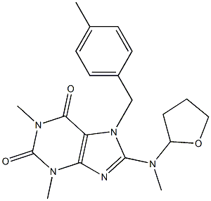 1,3-DIMETHYL-7-(4-METHYLBENZYL)-8-((TETRAHYDROFURAN-2-YL)METHYLAMINO)-1H-PURINE-2,6(3H,7H)-DIONE Struktur