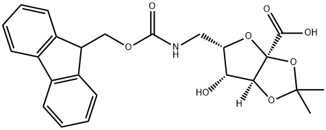 6-FMOC-AMINO-6-DEOXY-2,3-O-ISOPROPYLIDENE-ALPHA-L-XYLO-2-HEXULOFURANOZONIC ACID Struktur