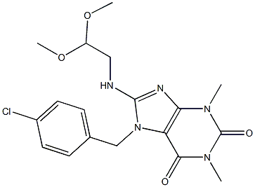 7-(4-CHLOROBENZYL)-8-[(2,2-DIMETHOXYETHYL)AMINO]-1,3-DIMETHYL-3,7-DIHYDRO-1H-PURINE-2,6-DIONE Struktur