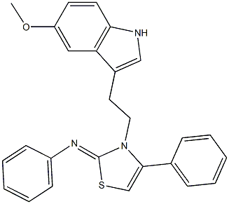 N-[3-[2-(5-METHOXY-1H-INDOL-3-YL)ETHYL]-4-PHENYL-1,3-THIAZOL-2(3H)-YLIDENE]ANILINE Struktur