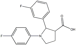 2-(3-FLUOROPHENYL)-1-(4-FLUOROPHENYL)PYRROLIDINE-3-CARBOXYLIC ACID Struktur