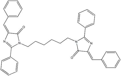 (Z)-4-BENZYLIDENE-1-(6-((E)-4-BENZYLIDENE-5-OXO-2-PHENYL-4,5-DIHYDROIMIDAZOL-1-YL)HEXYL)-2-PHENYL-1H-IMIDAZOL-5(4H)-ONE Struktur