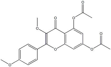 ACETIC ACID 7-ACETOXY-3-METHOXY-2-(4-METHOXY-PHENYL)-4-OXO-4H-CHROMEN-5-YL ESTER Struktur