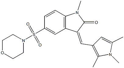 (Z)-1-METHYL-5-(MORPHOLINOSULFONYL)-3-((1,2,5-TRIMETHYL-1H-PYRROL-3-YL)METHYLENE)INDOLIN-2-ONE Struktur