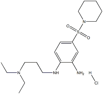 N1-(3-DIETHYLAMINO-PROPYL)-4-(PIPERIDINE-1-SULFONYL)-BENZENE-1,2-DIAMINE HYDROCHLORIDE Struktur