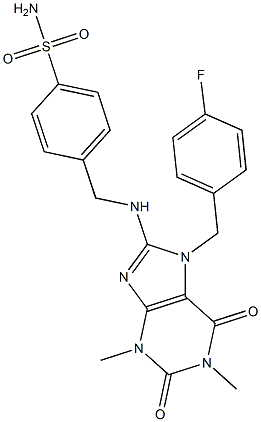 4-{[(7-(4-FLUOROBENZYL)-1,3-DIMETHYL-2,6-DIOXO-2,3,6,7-TETRAHYDRO-1H-PURIN-8-YL)AMINO]METHYL}BENZENESULFONAMIDE Struktur